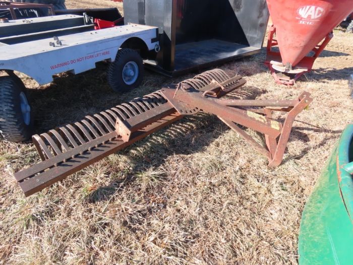Leinbach 8' 3pt stone rake