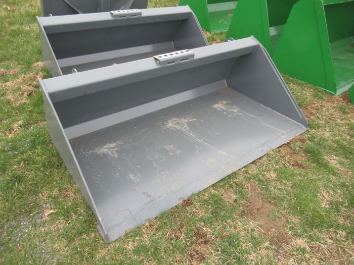 Gray 60" low profile skid loader bucket
